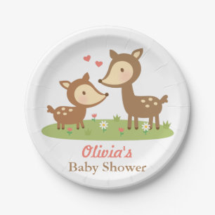 Assiettes En Carton Fournitures de fête pour Baby Shower avec des cerf