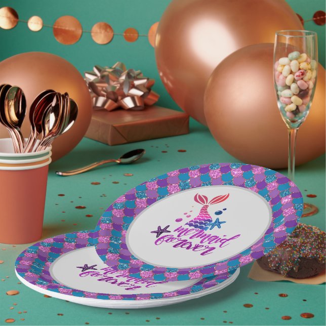 Assiettes En Carton Fournitures personnalisées sur le thème de la Sirè (Multi)