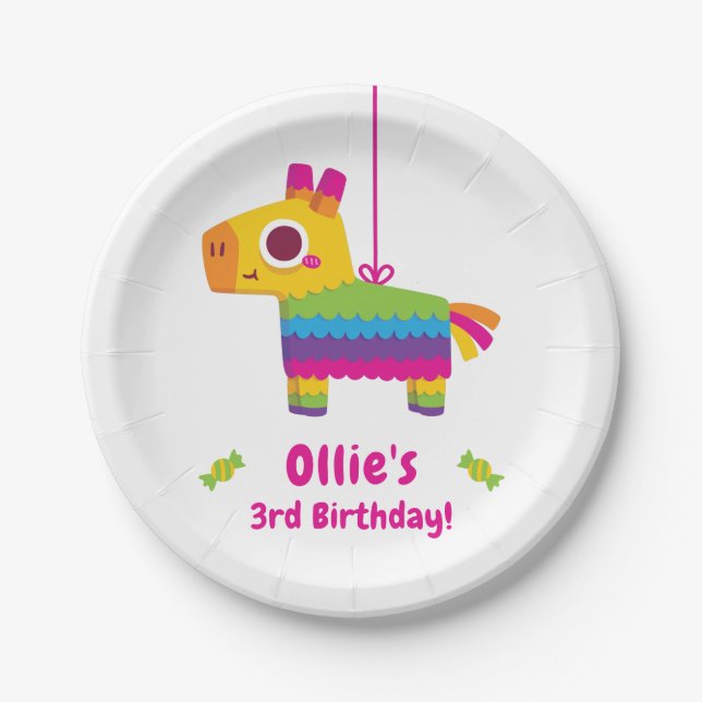 Assiettes En Carton Fournitures pour Anniversaires de enfants Pinata d (Devant)