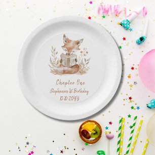 Assiettes En Carton Fox Lecture d'un livre Chapitre Un 1er anniversair