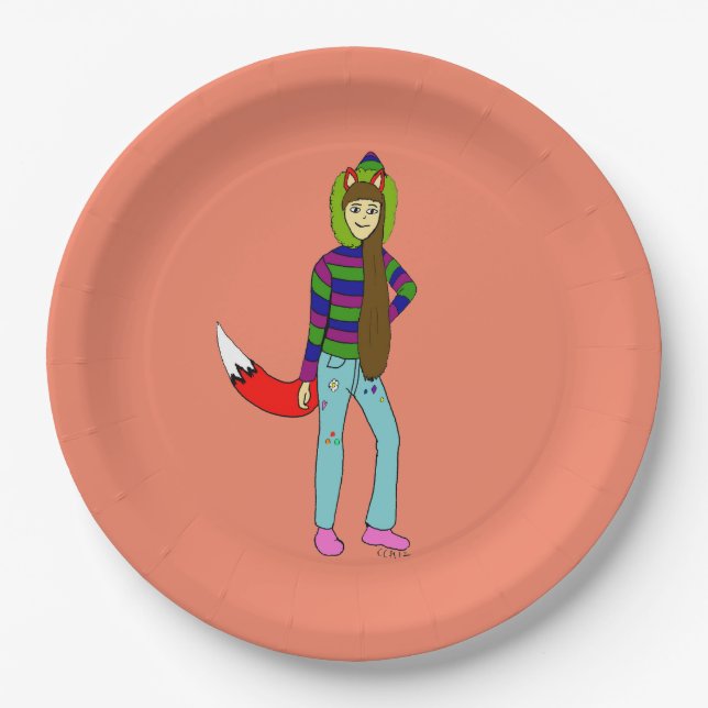 Assiettes En Carton foxgirl (Devant)