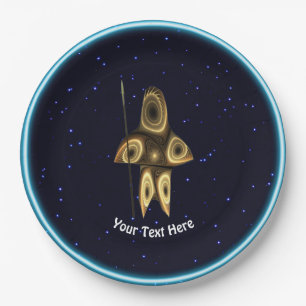 Assiettes En Carton Fractal Inuit Hunter