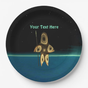 Assiettes En Carton Fractal Inuit Hunter