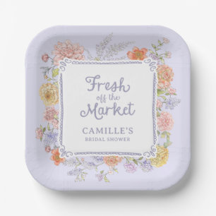 Assiettes En Carton Fraîchement du marché Fête des mariées florale vio
