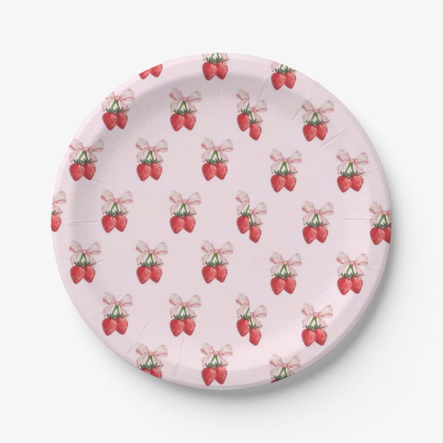 Assiettes En Carton Fraise (Devant)