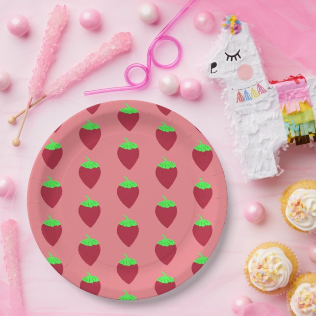 Assiettes En Carton Fraise (Fête)