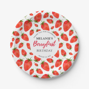 Assiettes En Carton Fraise 1er anniversaire Berry First