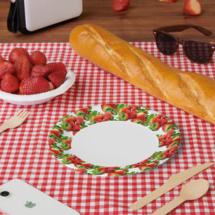 Assiettes En Carton Fraise à l'été