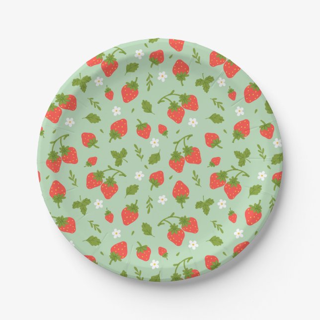Assiettes En Carton Fraise Berry fête d'anniversaire (Devant)