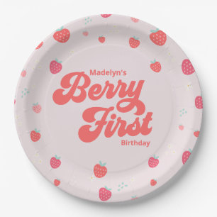 Assiettes En Carton Fraise Berry Premier anniversaire Napkins été
