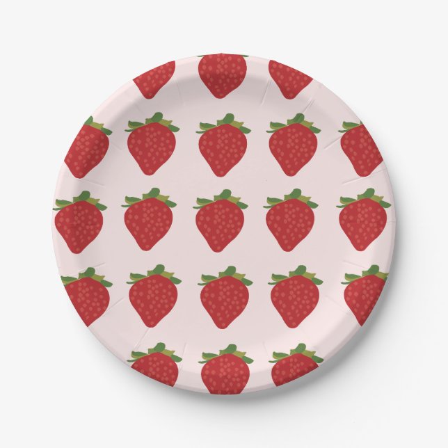 Assiettes En Carton Fraise Berry Sweet Anniversaire Fraises (Devant)