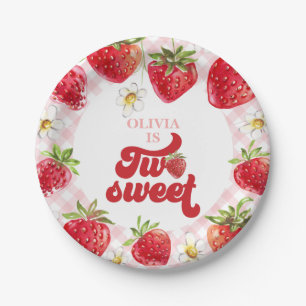 Assiettes En Carton Fraise Deux Douce 2ème Anniversaire
