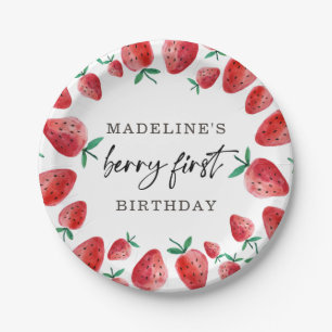 Assiettes En Carton Fraise premier anniversaire 1er Berry Sweet Girl P