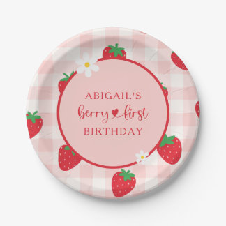 Assiettes En Carton Fraise rose Berry Sweet Plaque de papier d'anniver