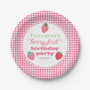 Assiettes En Carton Fraises Fille Berry Premier anniversaire fête