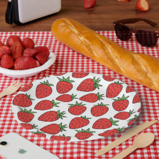 Assiettes En Carton Framboise | Décor Fruit À Thème De Fruit