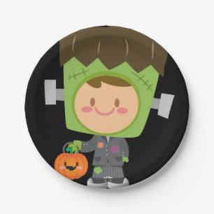 Assiettes En Carton Franken Cute Frankenstein Enfants Halloween