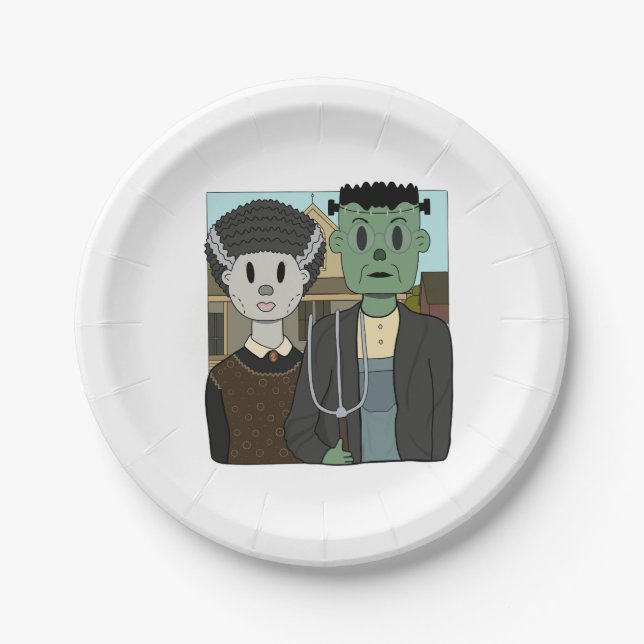 Assiettes En Carton Frankenstein et la mariée de Frankenstein (Devant)