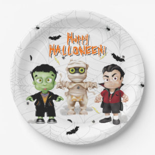 Assiettes En Carton Frankenstein Mummy Dracula Halloween Monster Party