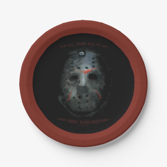 Assiettes En Carton Freddy contre Jason | Devis Jason Mask (Devant)