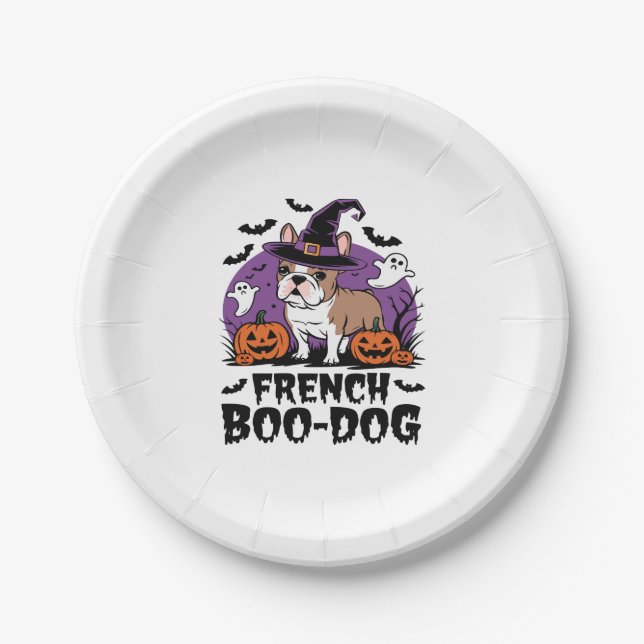 Assiettes En Carton French Boo Dog - La Spookiest Pup (Devant)