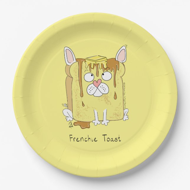 Assiettes En Carton Frenchie Toast French Bulldog Funny (Devant)