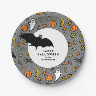 Assiettes En Carton Friandise personnalisée d'Halloween