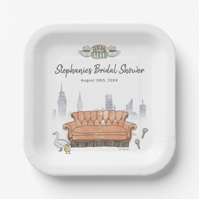 Assiettes En Carton FRIENDS™ | Central Perk Aquarelle Enterrement de V (Recto)