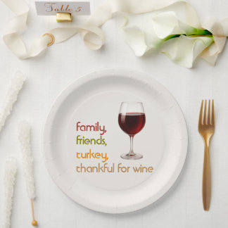 Assiettes En Carton Friends Food Turkey and Wine | Modern Thanksgiving