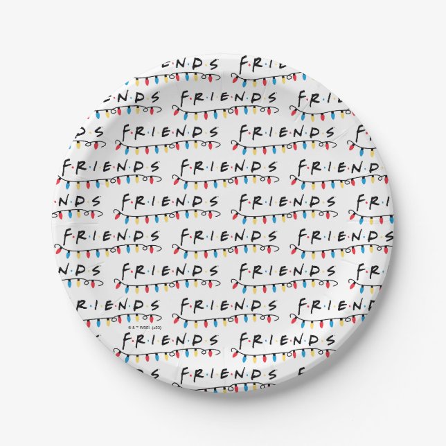 Assiettes En Carton FRIENDS™ | Guirlandes de Noël Logo (Devant)