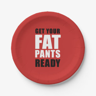 Assiettes En Carton Friendsgiving obtiennent votre gros pantalon prêt