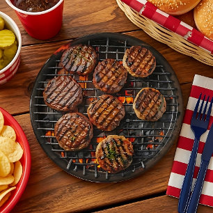 Assiettes En Carton Friture de Burgers Drôle