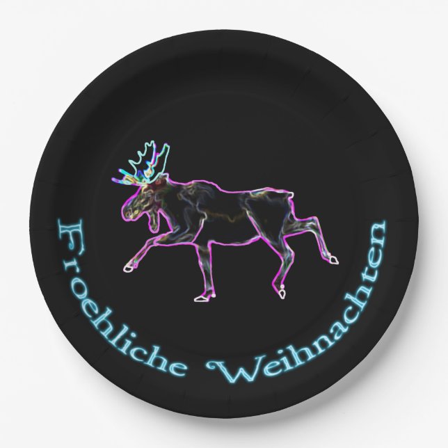 Assiettes En Carton Froliche Weihnachten - Oie électrique (Devant)