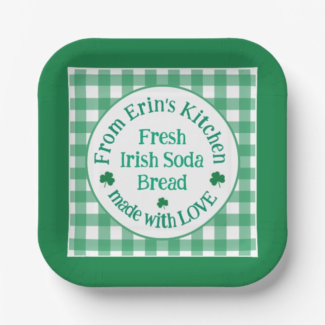 Assiettes En Carton From NAME Kitchen Made with Love Irish Green Check (Recto)