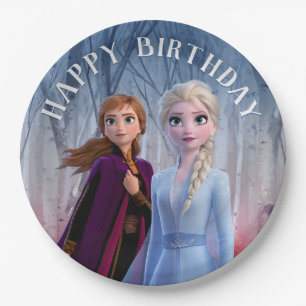 Assiettes En Carton Frozen 2 - Anna & Elsa Joyeux Anniversaire