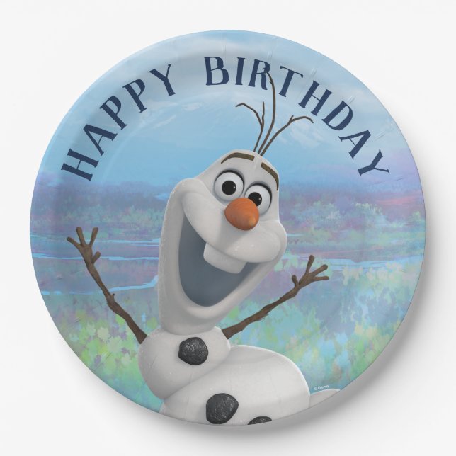 Assiettes En Carton Frozen 2 - Olaf Joyeux Anniversaire (Devant)