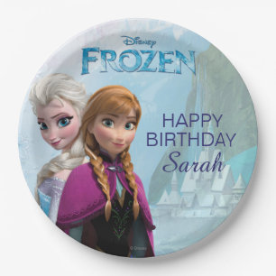 Assiettes En Carton Frozen Elsa et Anna Anniversaire