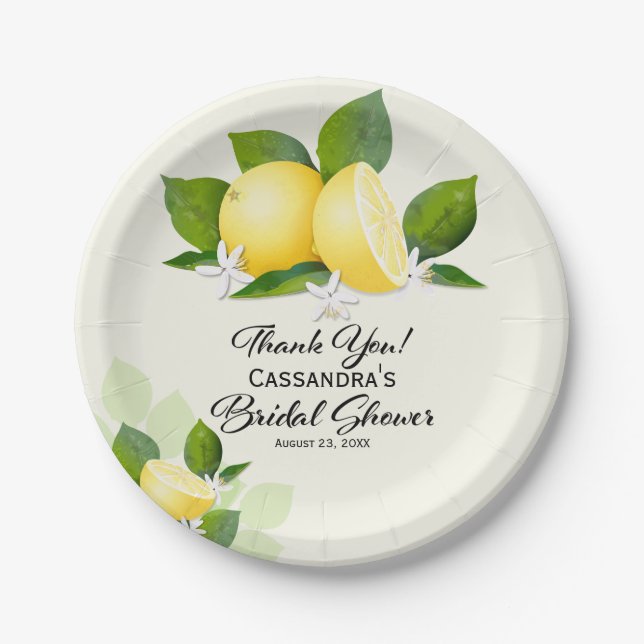 Assiettes En Carton Fruit au citron | Plaque de papier Fête des mariée (Devant)