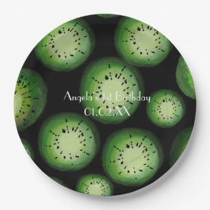 Assiettes En Carton Fruit Kiwi moderne - Aquarelle Anniversaire N'impo