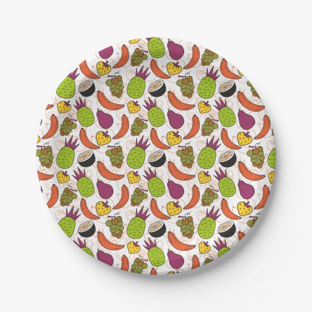 Assiettes En Carton Fruit seamless pattern | Fruit surface pattern 34 (Devant)