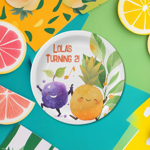 Assiettes En Carton Fruité à deux tti pour la fête du 2e anniversaire