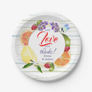 Assiettes En Carton Fruits aux agrumes MERCI