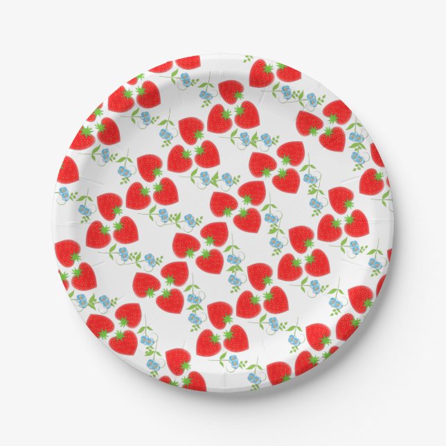Assiettes En Carton Fruits Et Fleurs De Fraise Fruits Et Fleurs Fruits (Devant)