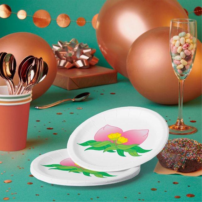 Assiettes En Carton Fruits Et Fleurs Orientaux (Créateur téléchargé)