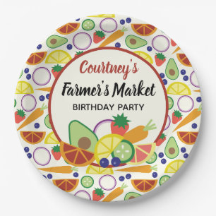 Assiettes En Carton Fruits et Légumes de fête d'anniversaire du marc