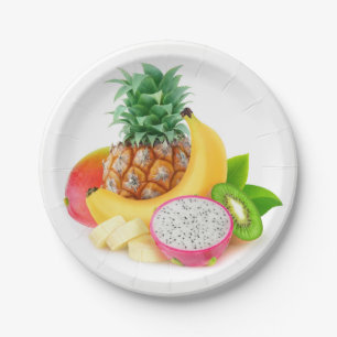 Assiettes En Carton Fruits tropicaux