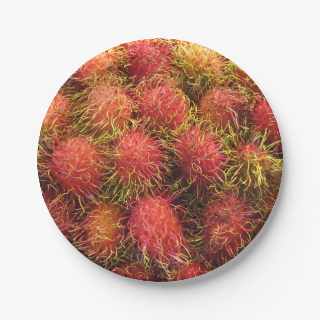 Assiettes En Carton Fruits tropicaux Rambutan (Devant)