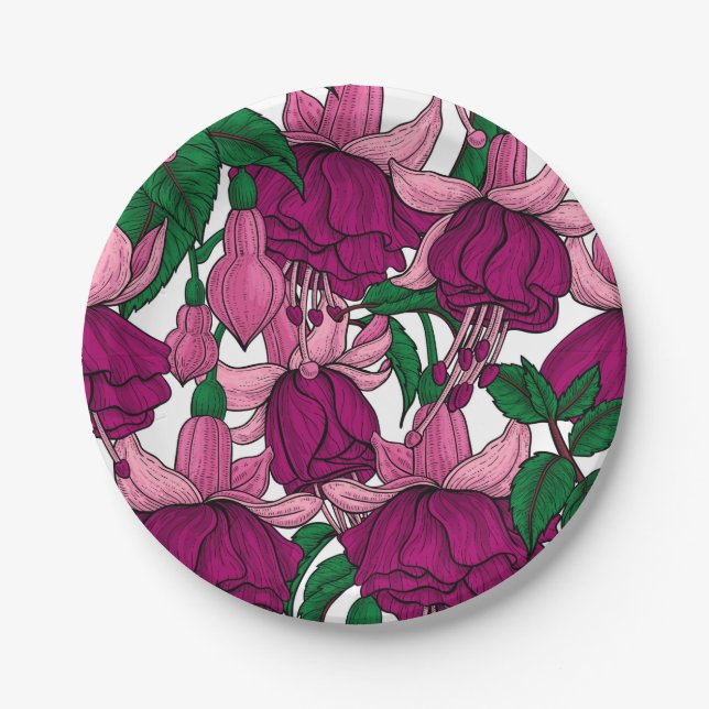 Assiettes En Carton Fuchsia (Devant)