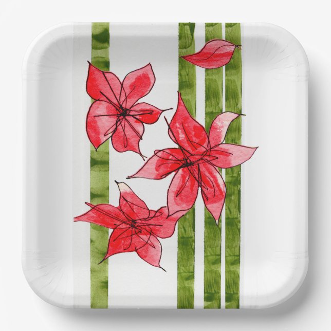 ASSIETTES EN CARTON FUN AND FESTIVE SQUARE  PAPER PLATE (Recto)