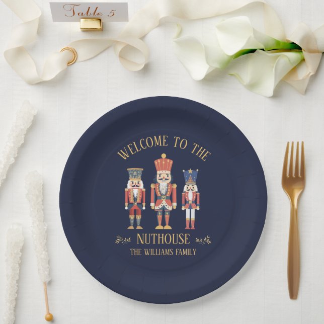 Assiettes En Carton Fun Bienvenue à Nuthouse Nutcracker Noël (Mariage)